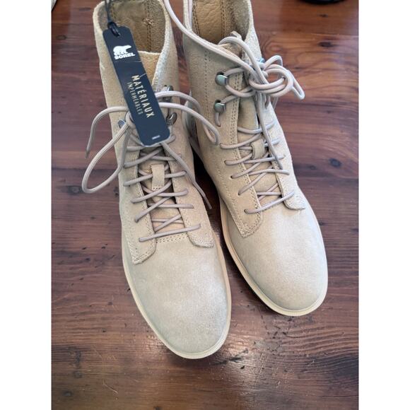 SOREL Lace-up Hi-line boots canoe tawny buff NEW Retail $185 - Size 8.5 NIB NEW - Picture 14 of 16